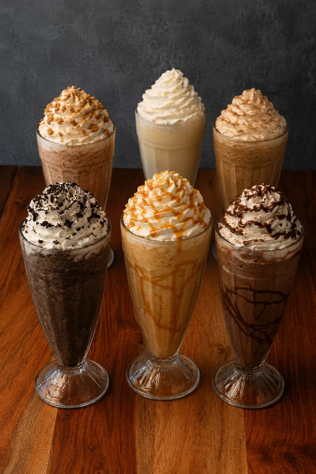Selección de frappés cremosos